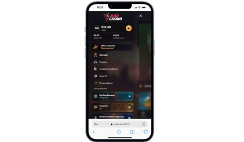 Mad Casino France : bonus, tours gratuits et jeux en direct